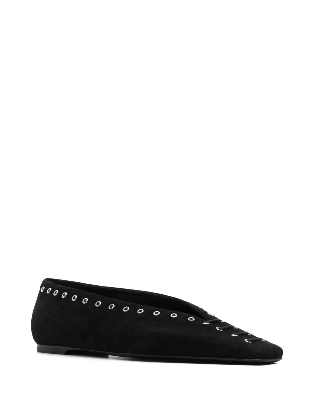 Toteme Women Suede Leather Lace-Up Ballets TOTEME