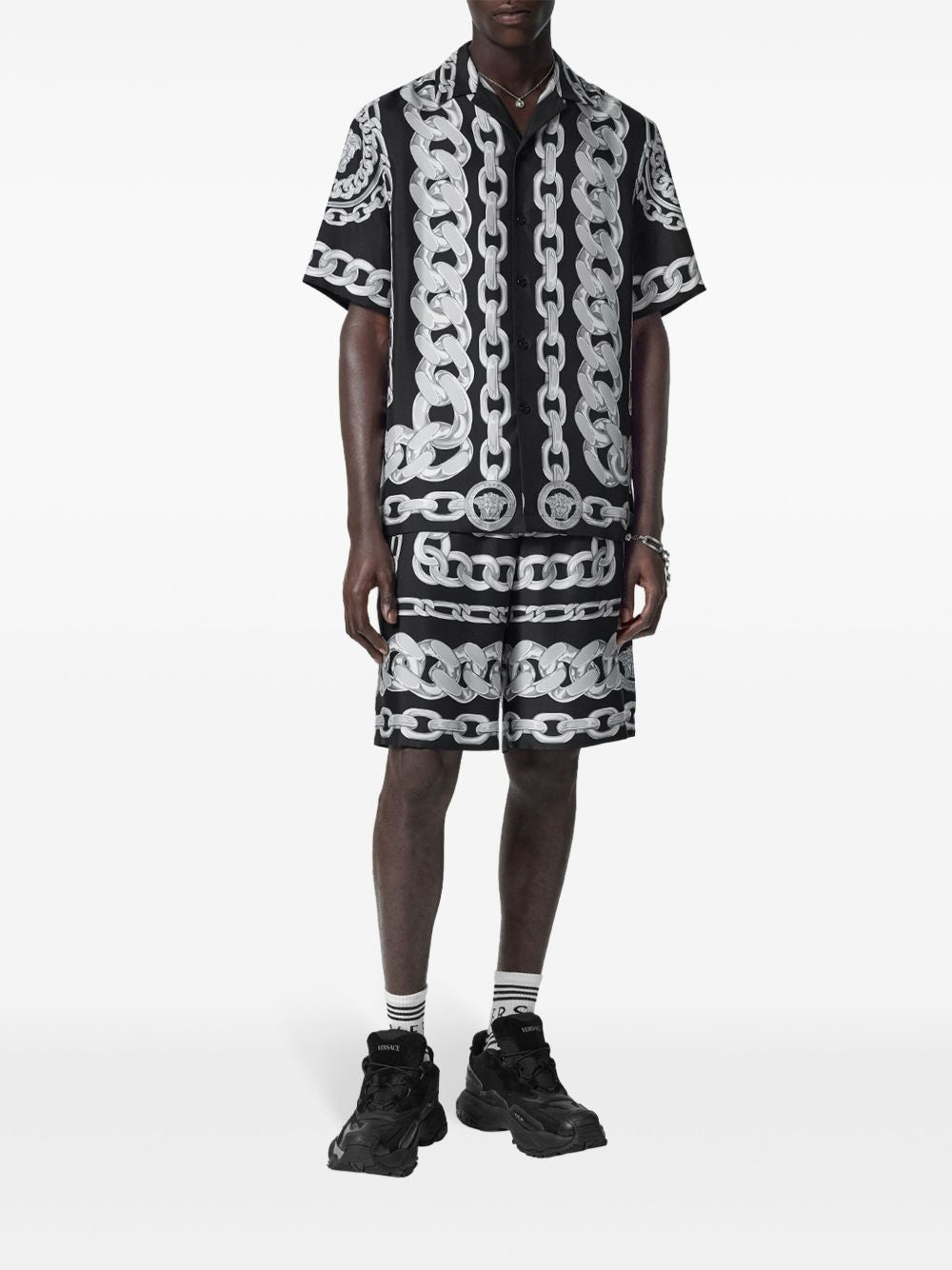 Versace Men Medusa Chain Silk Shorts VERSACE
