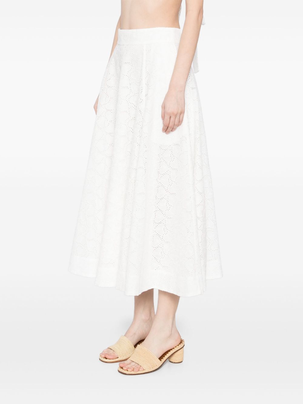 Zimmermann Women Crush Cotton Midi Skirt ZIMMERMANN