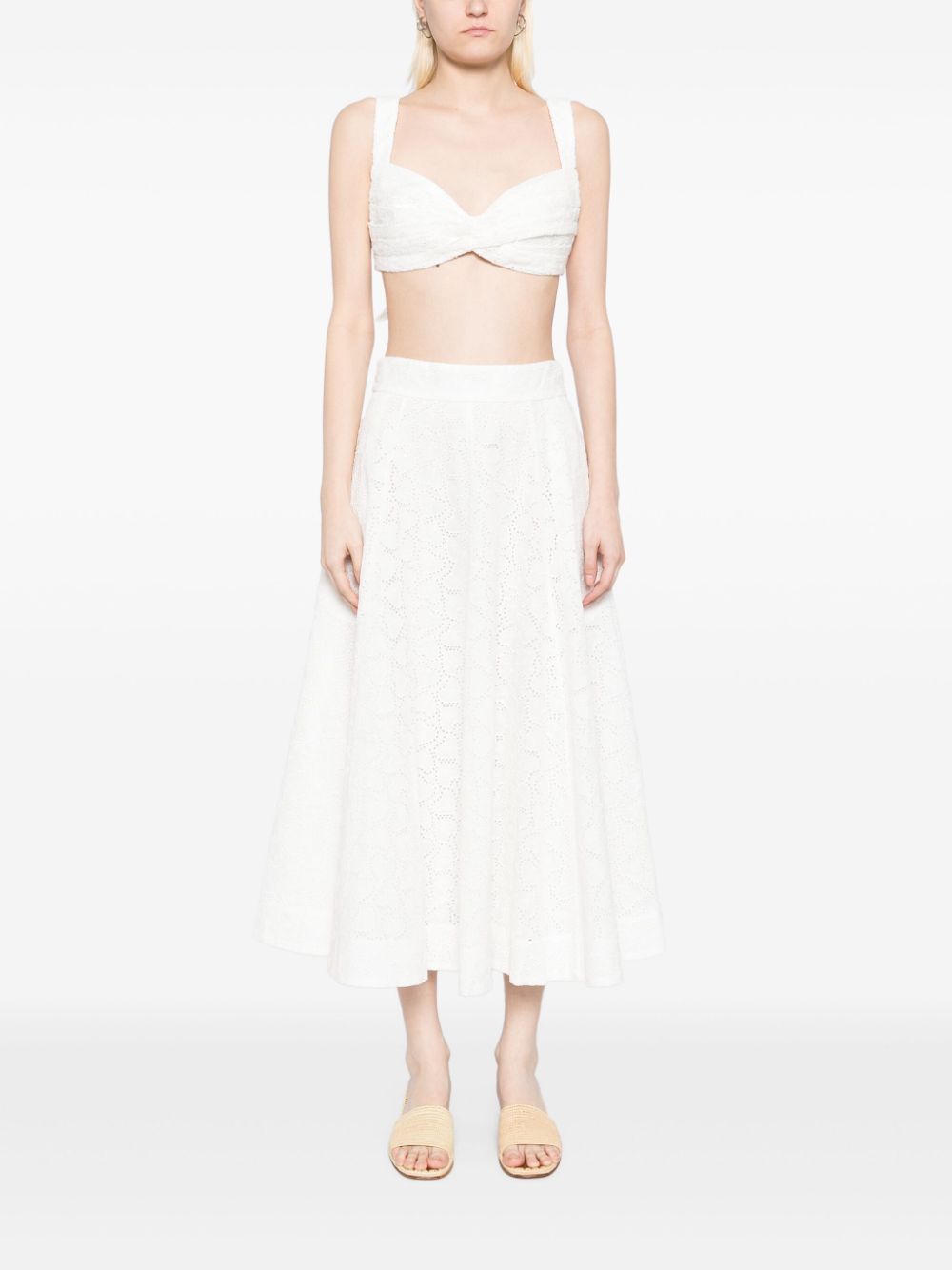 Zimmermann Women Crush Cotton Midi Skirt ZIMMERMANN