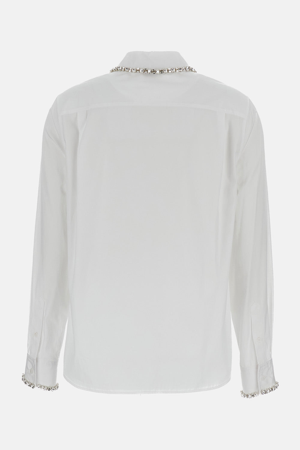 Alexander Mcqueen Women White Shirt With Embroidered Crystals ALEXANDER MCQUEEN