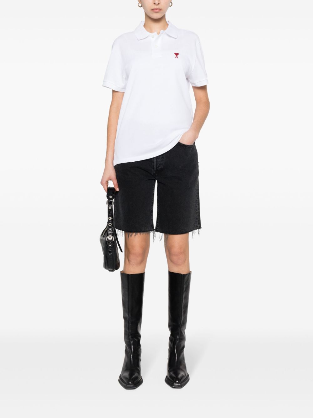 Ami Paris Women Ami De Coeur Cotton Polo Shirt AMI PARIS