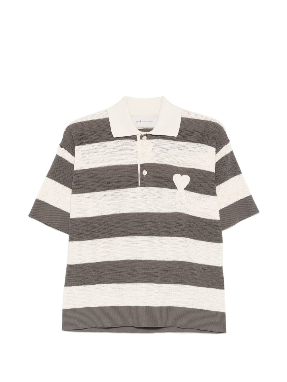 Ami Paris Women Ami De Coeur Striped Polo Shirt