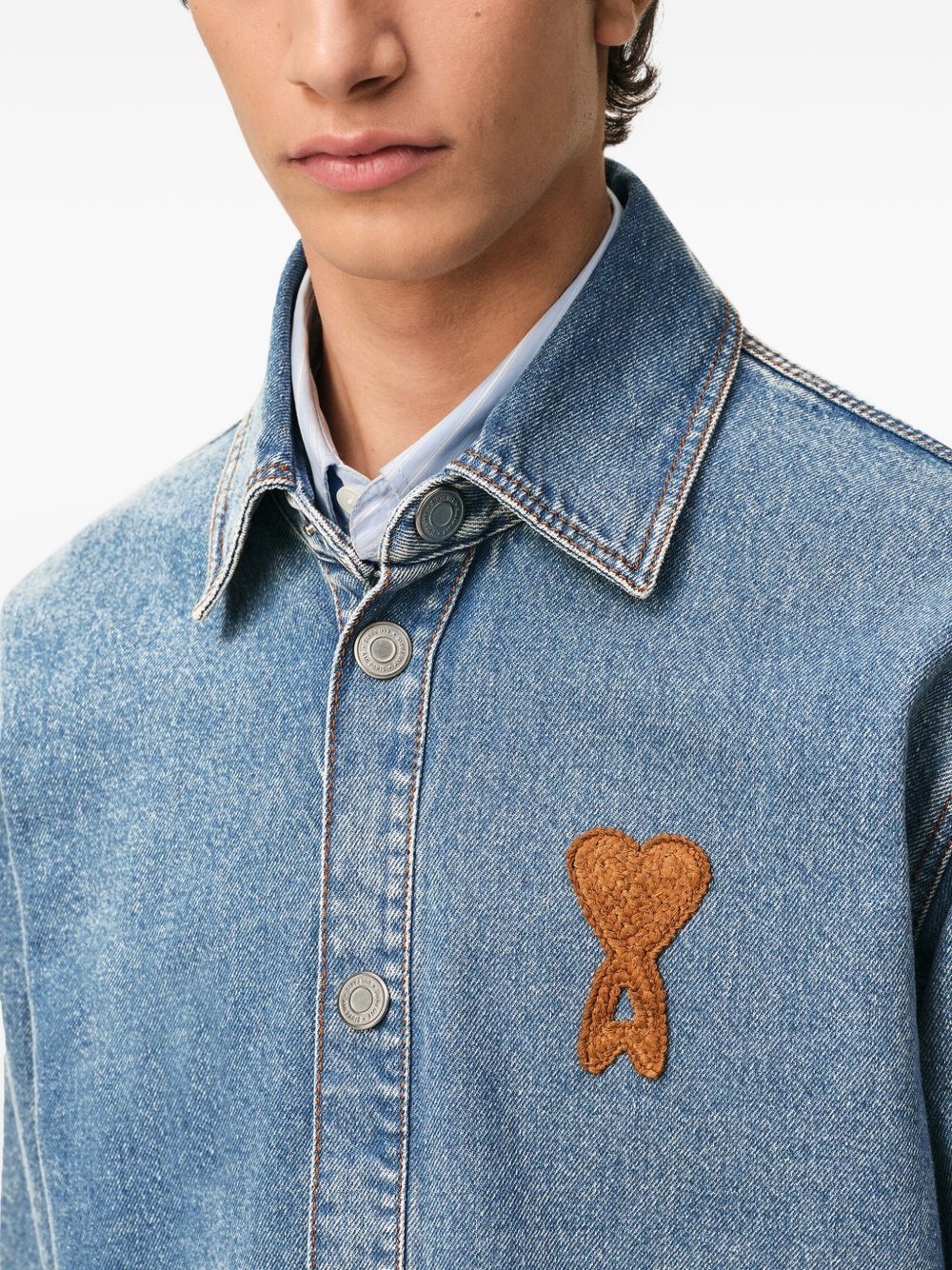 Ami Paris Men Ami De Coeur Denim Shirt AMI PARIS