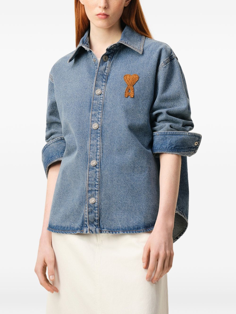 Ami Paris Men Ami De Coeur Denim Shirt AMI PARIS