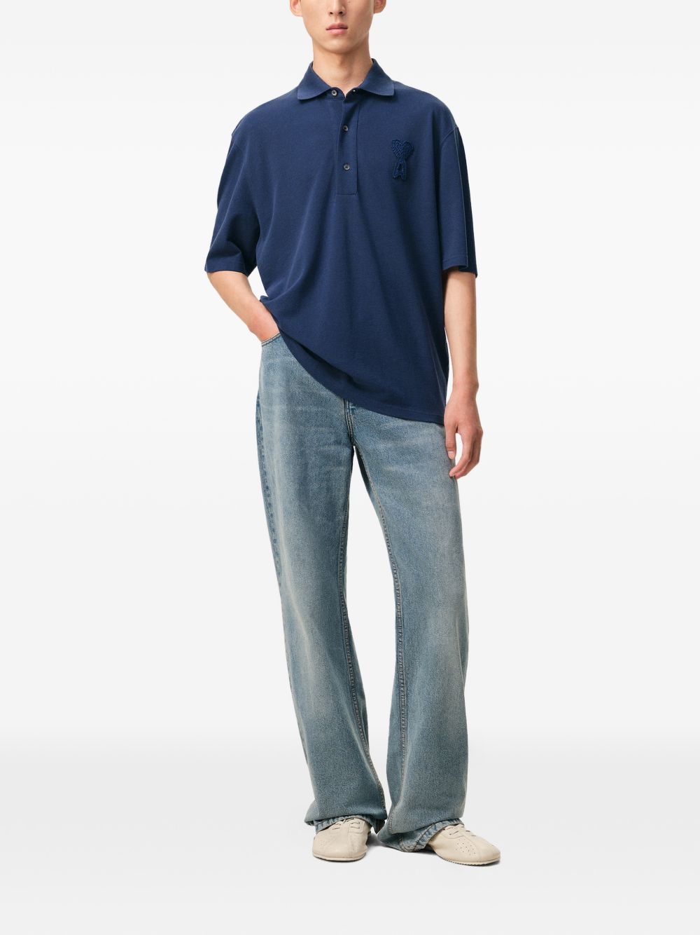 Ami Paris Men Ami De Coeur Cotton Polo Shirt AMI PARIS