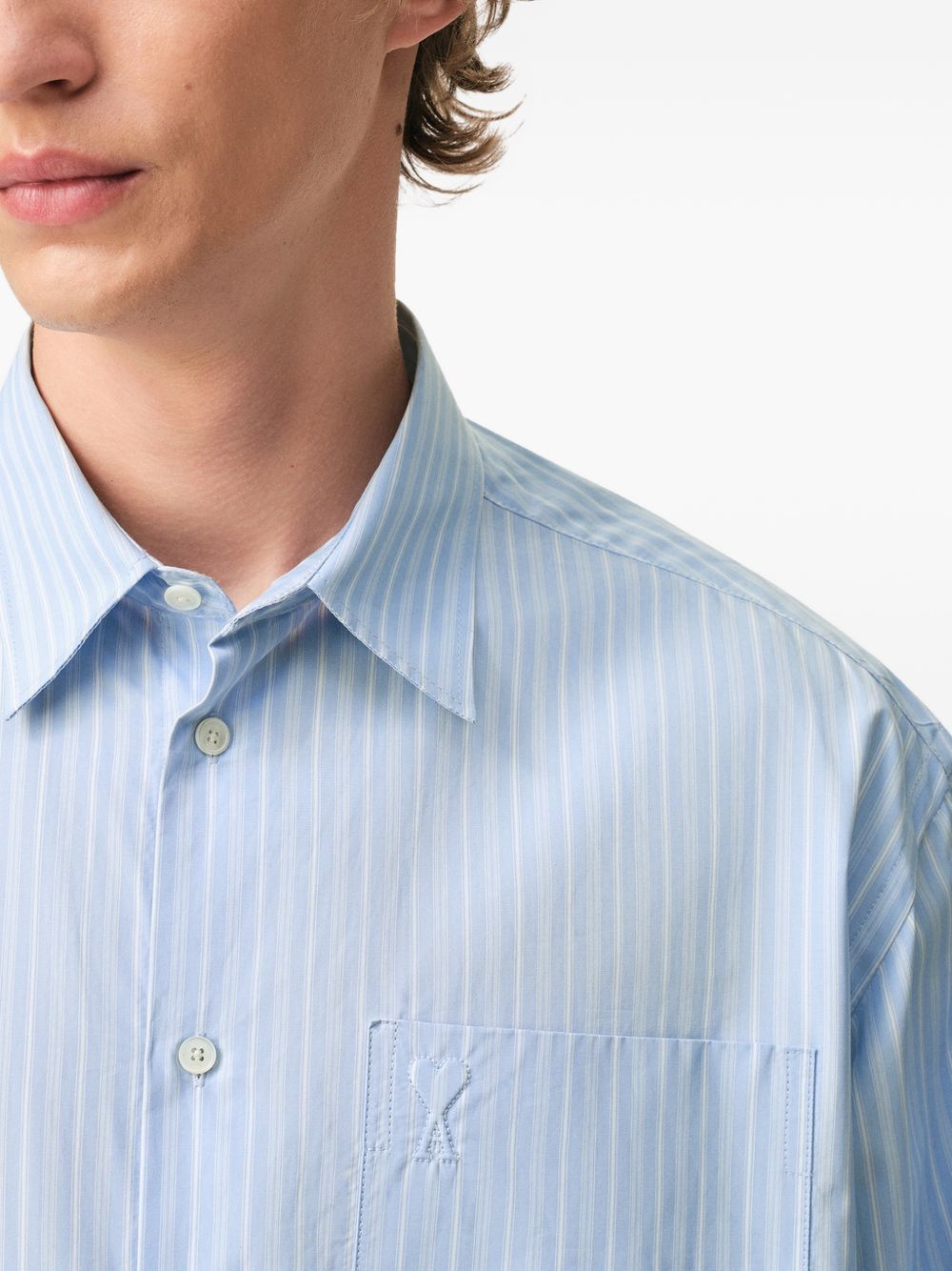 Ami Paris Men Striped Cotton Shirt AMI PARIS