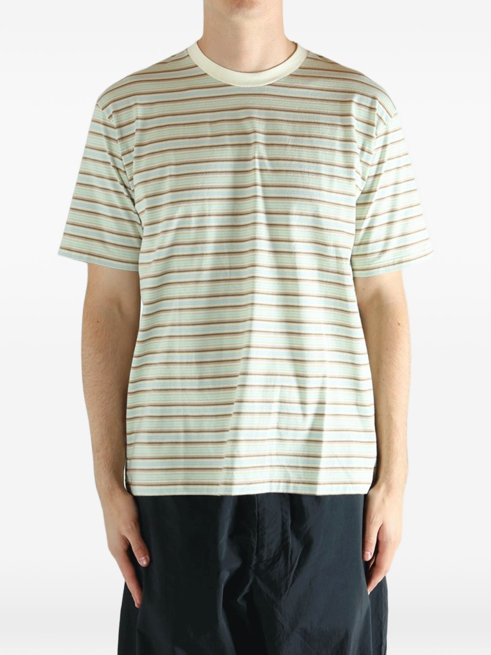 Auralee Men Striped Cotton T-Shirt AURALEE