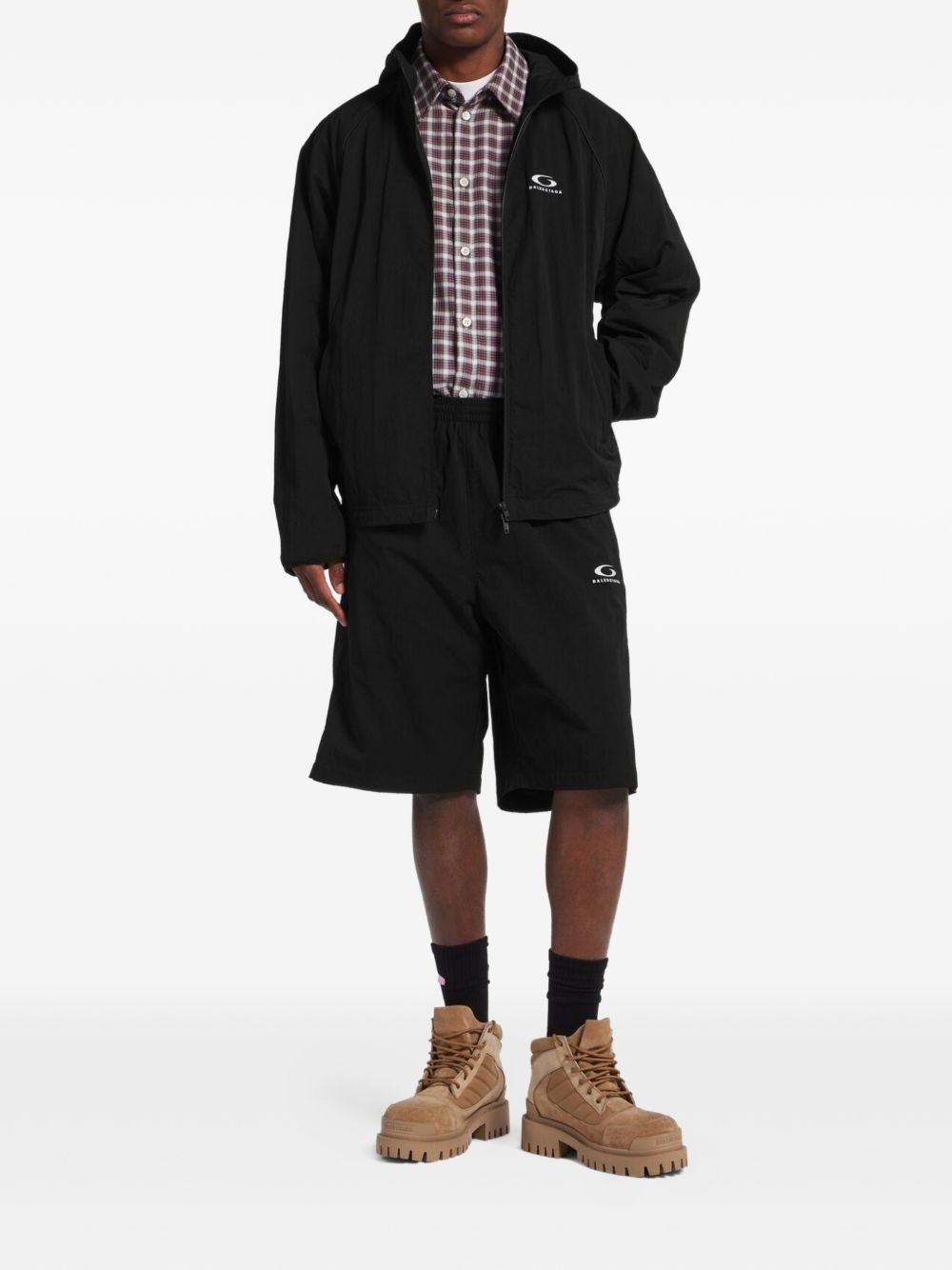 Balenciaga Men Logo Hooded Jacket