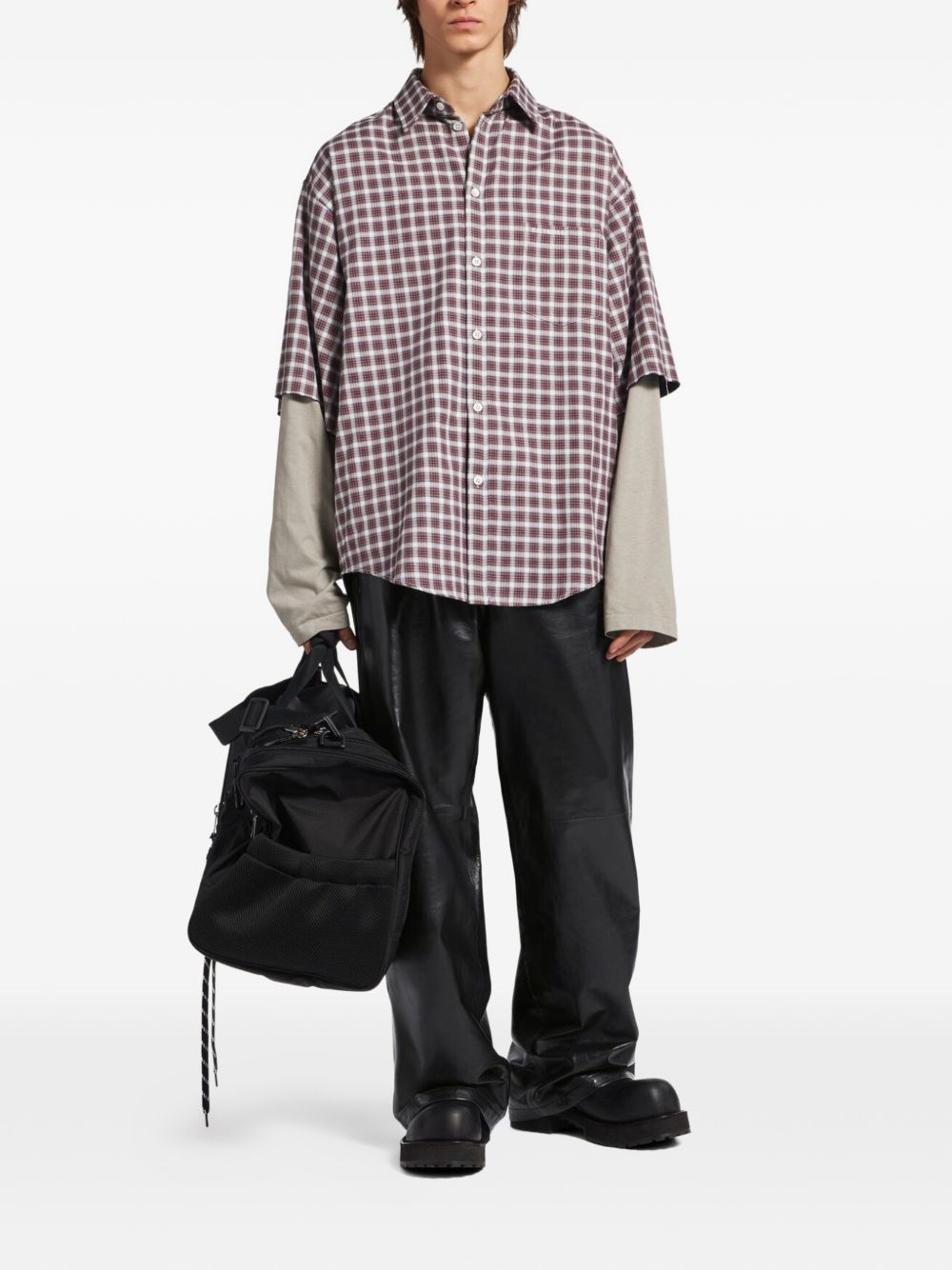 Balenciaga Men Checked Cotton Shirt BALENCIAGA