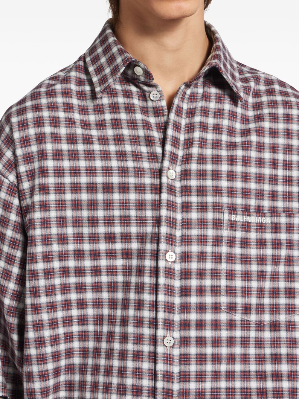 Balenciaga Men Checked Cotton Shirt BALENCIAGA
