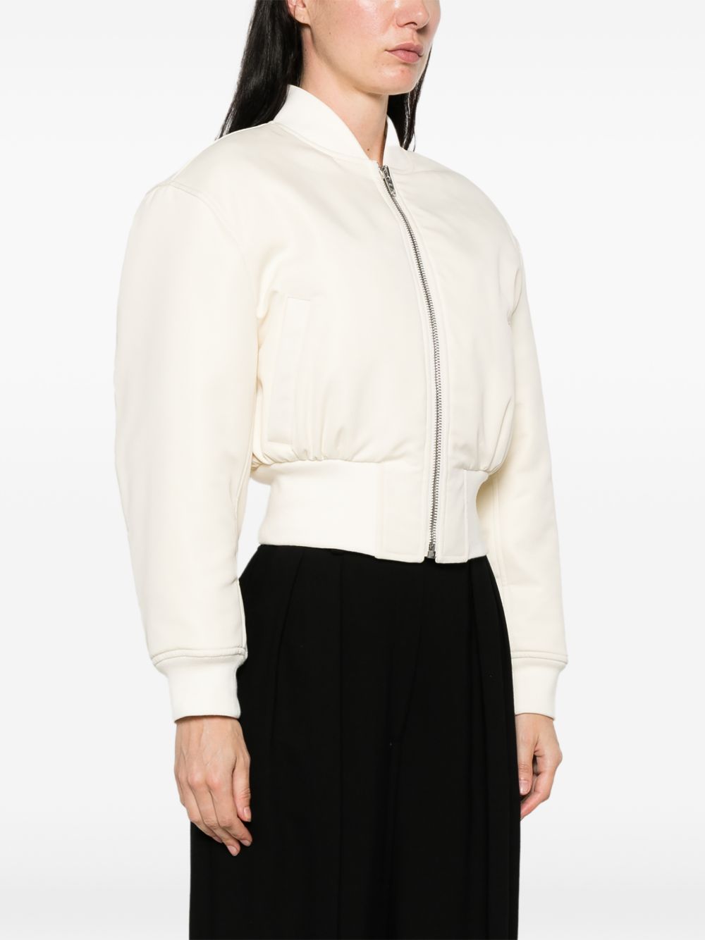 Balenciaga Women Cropped Bomber Jacket