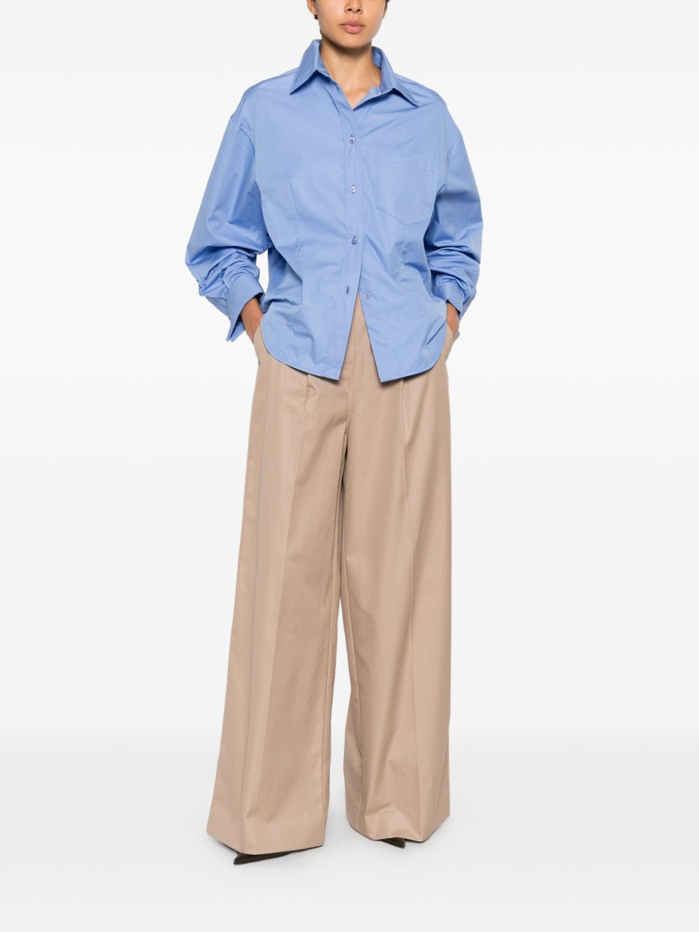 Balenciaga Women Cotton High-Waisted Trousers BALENCIAGA