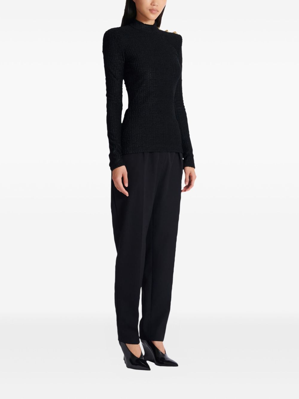Balmain Women Monogram High-Neck Top BALMAIN