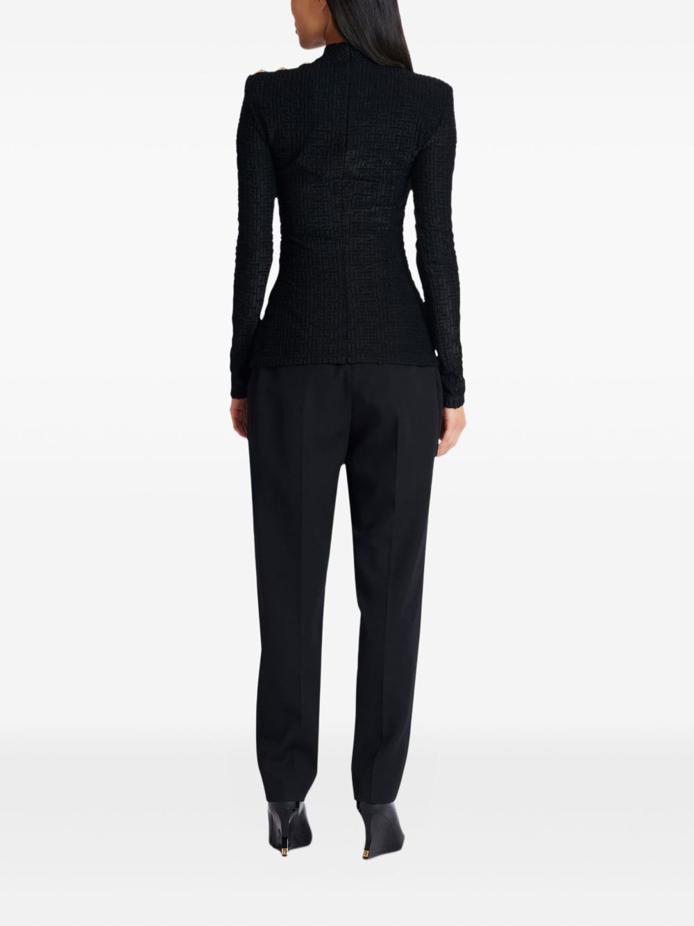 Balmain Women Monogram High-Neck Top BALMAIN