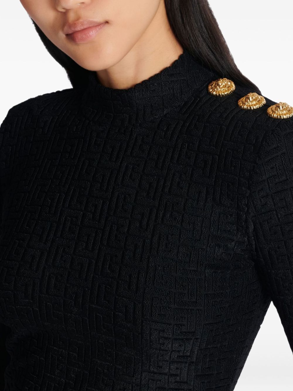 Balmain Women Monogram High-Neck Top BALMAIN