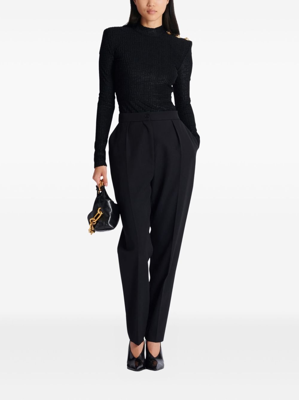 Balmain Women Monogram High-Neck Top BALMAIN