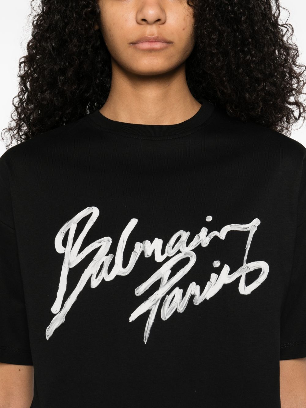 Balmain Women Logo Cotton T-Shirt BALMAIN