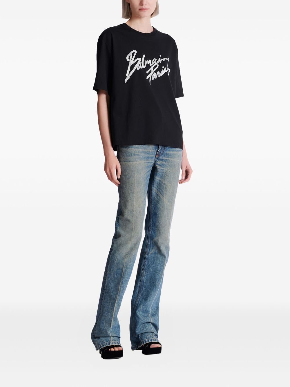 Balmain Women Logo Cotton T-Shirt BALMAIN