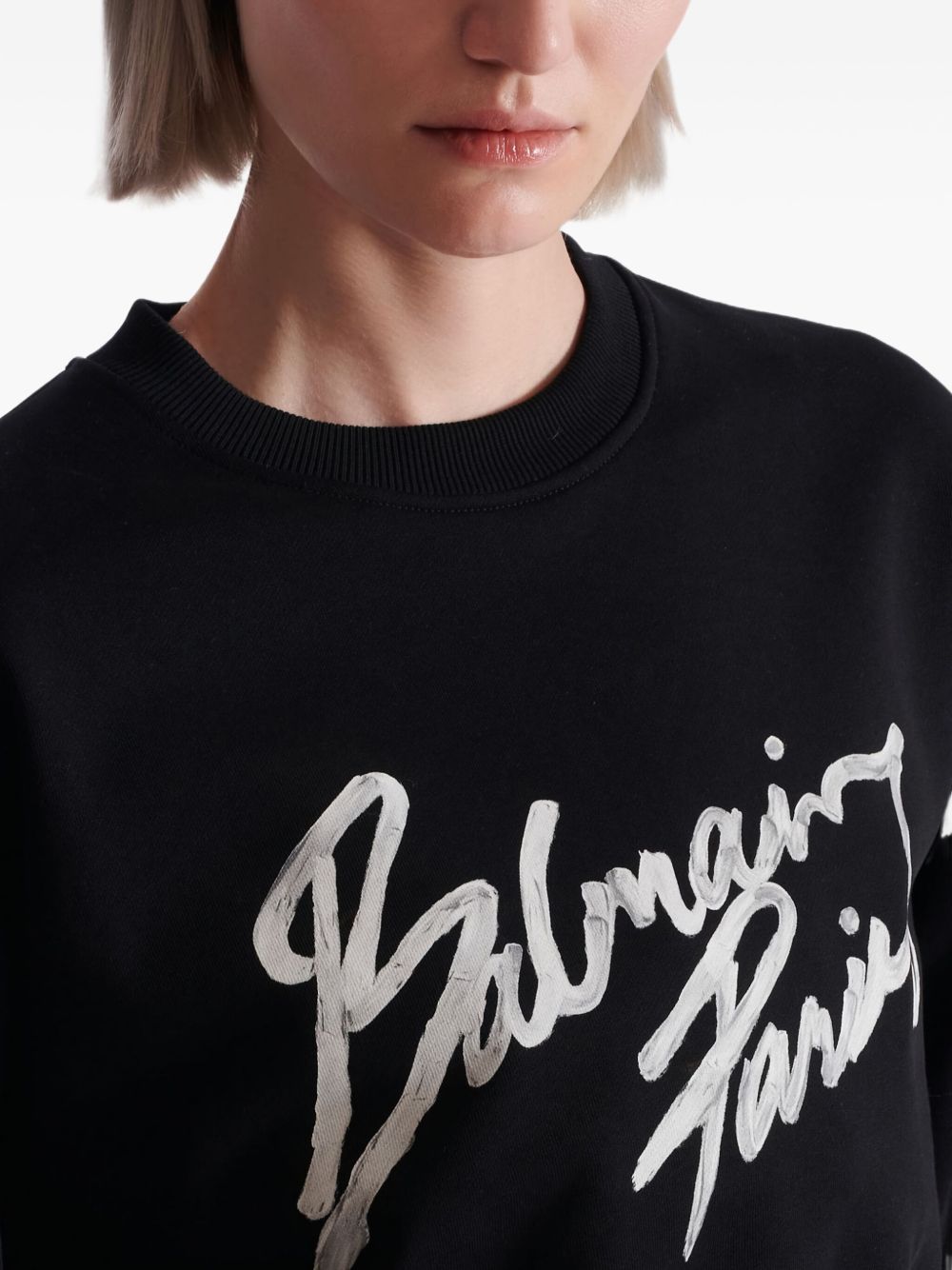 Balmain Women Logo Cropped Sweatshirt BALMAIN
