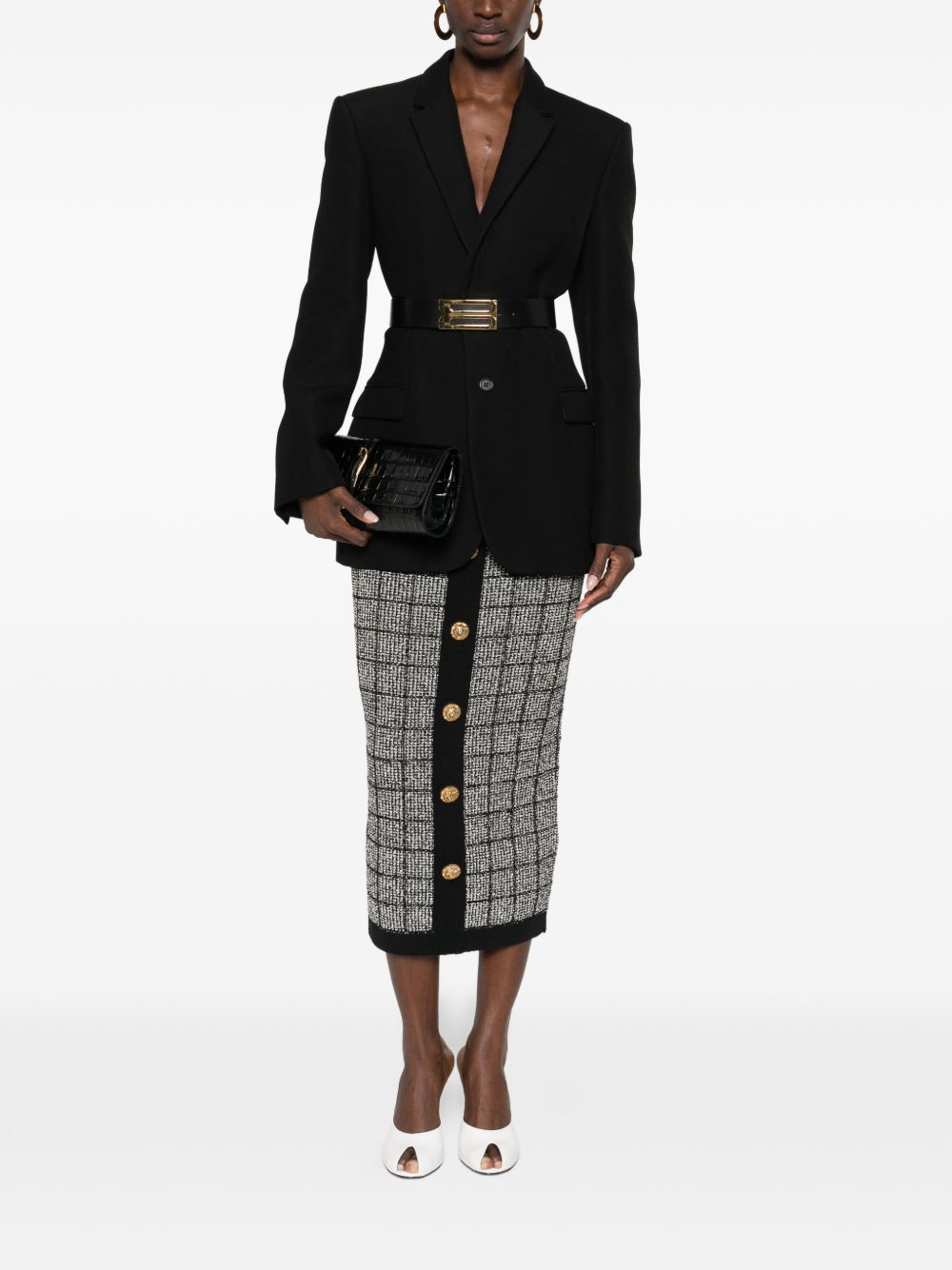 Balmain Women Tweed Long Skirt BALMAIN