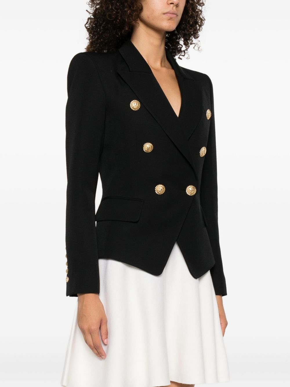 Balmain Women Wool Double-Breasted Jacket
