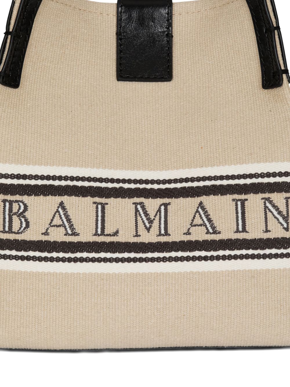 Balmain Women Release Canvas And Leather Bucket Bag