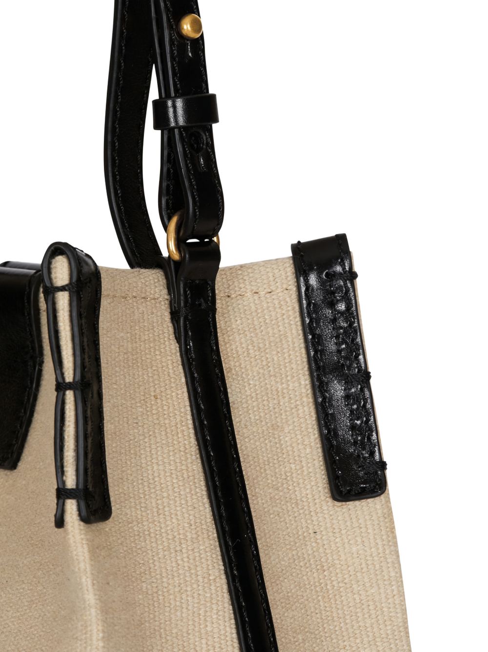 Balmain Women Release Canvas And Leather Bucket Bag
