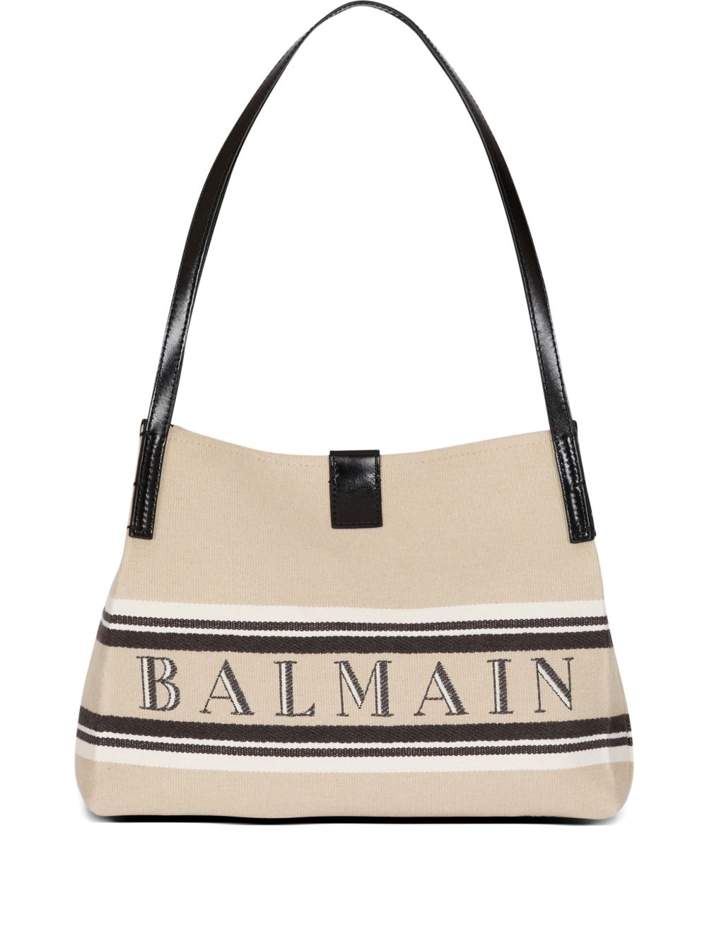 Balmain Women Release Small Canvas And Leather Tote BALMAIN