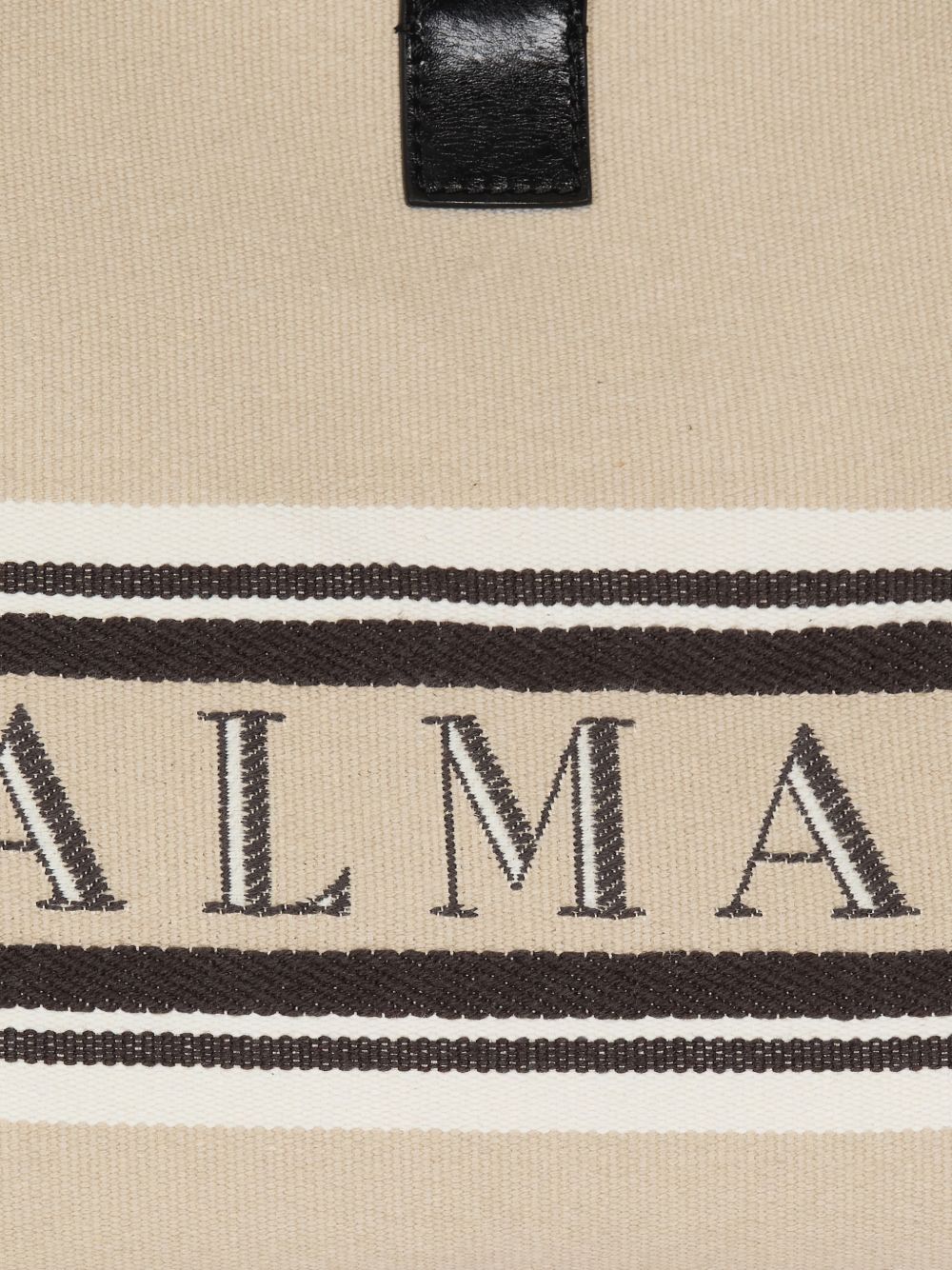 Balmain Women Release Small Canvas And Leather Tote BALMAIN