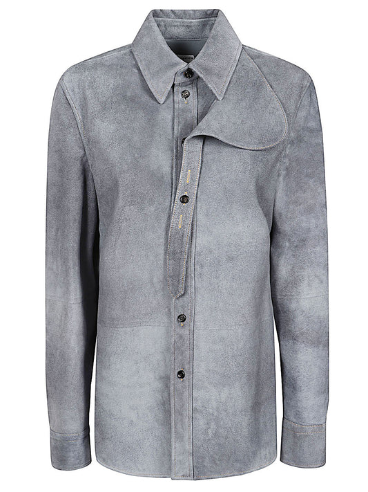 Bottega Veneta Women Suede Leather Shirt BOTTEGA VENETA