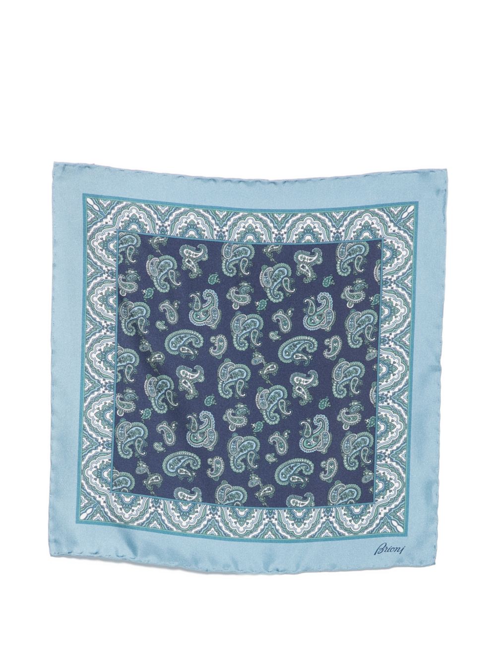 Brioni Men Printed Silk Pocket Square BRIONI