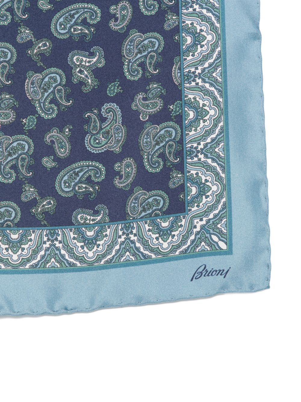 Brioni Men Printed Silk Pocket Square BRIONI