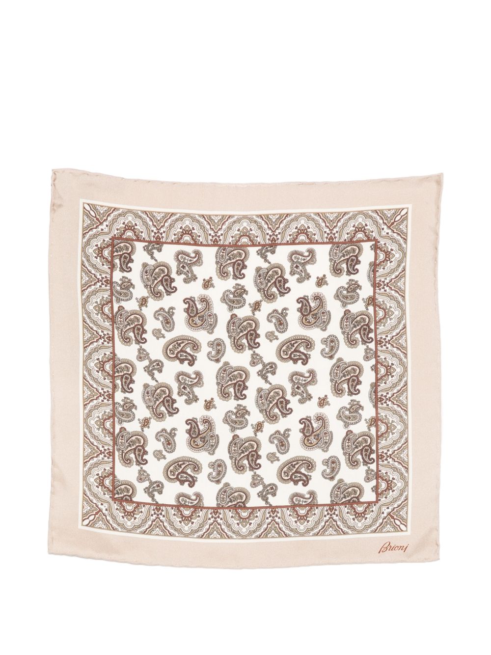 Brioni Men Printed Silk Pocket Square BRIONI