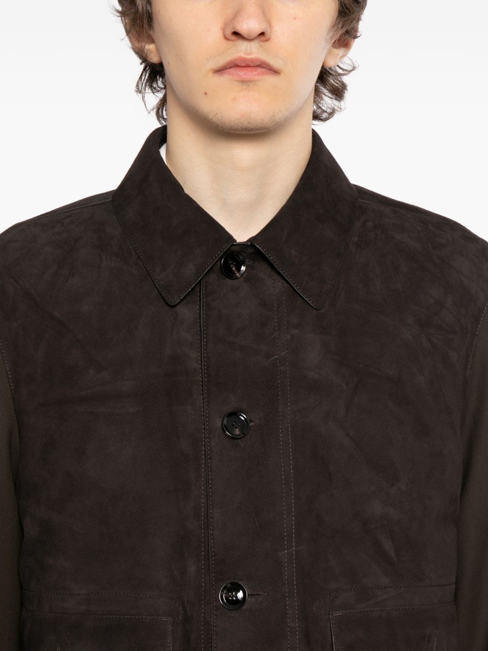 Brioni Men Suede Leather Jacket BRIONI