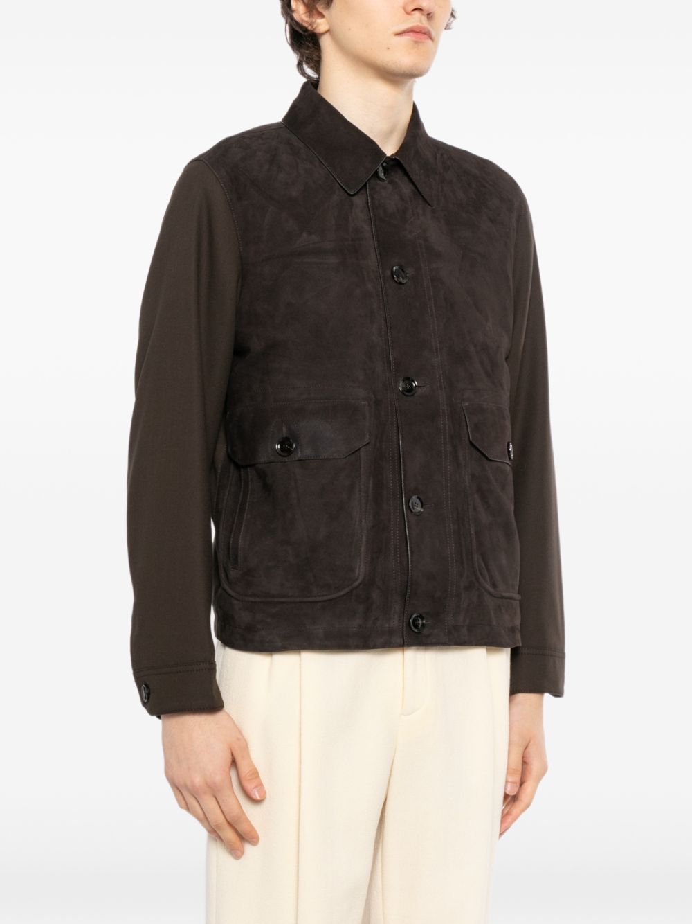 Brioni Men Suede Leather Jacket BRIONI