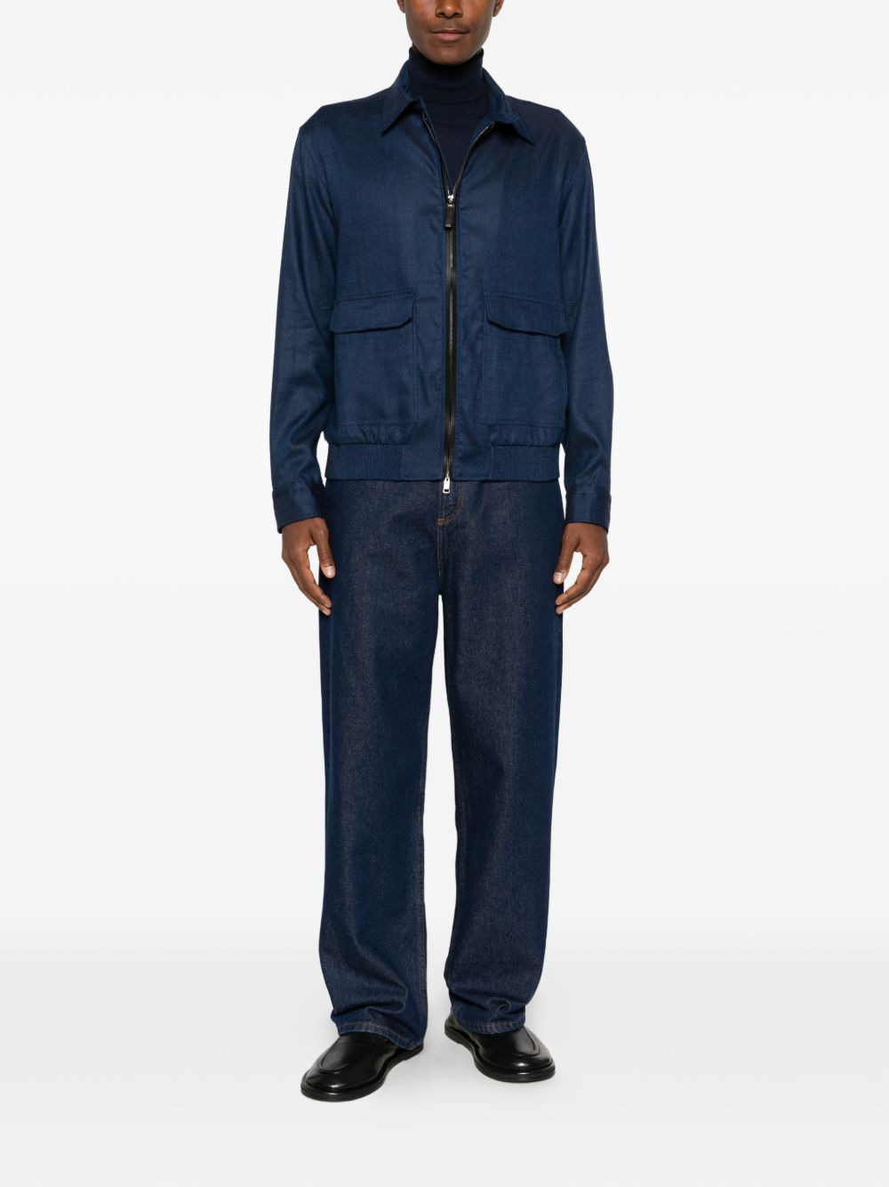 Brioni Men Linen And Wool Blouson Jacket BRIONI