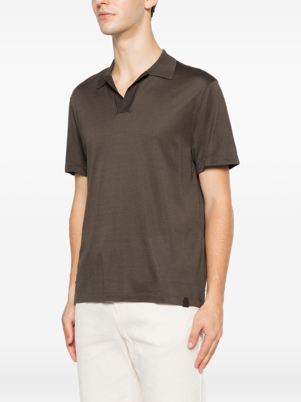 Brioni Men Piquet Silk Polo Shirt BRIONI