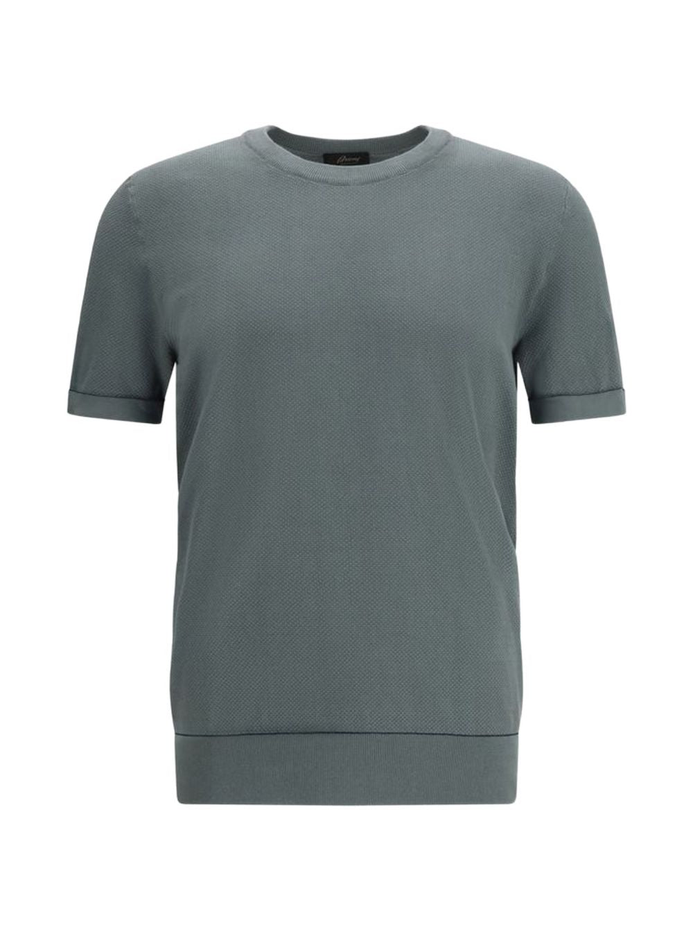 Brioni Men Piquet Cotton T-Shirt BRIONI