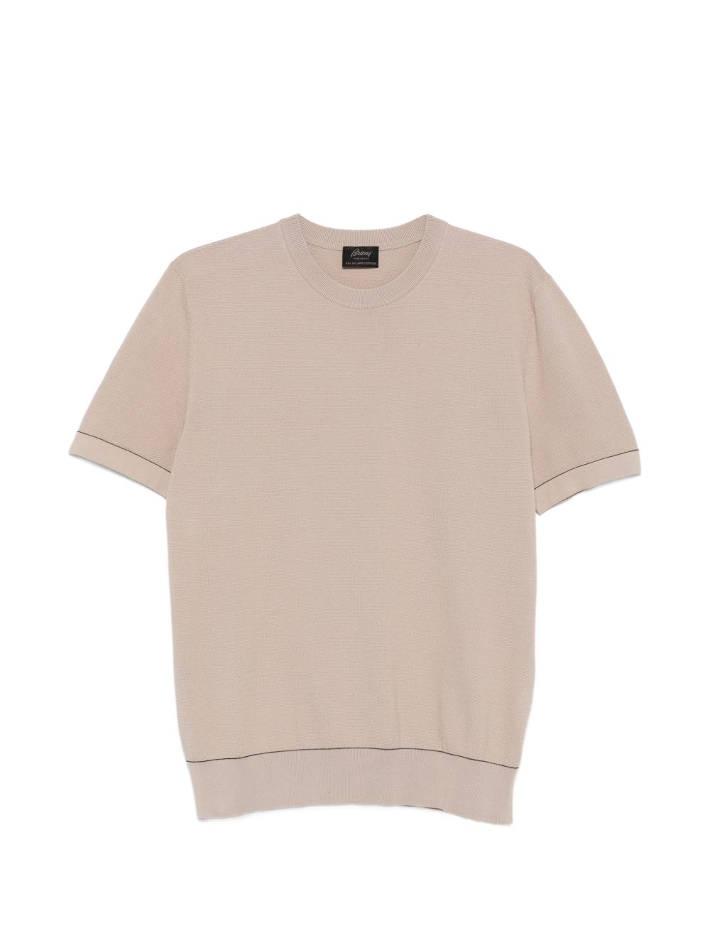 Brioni Men Piquet Cotton T-Shirt BRIONI
