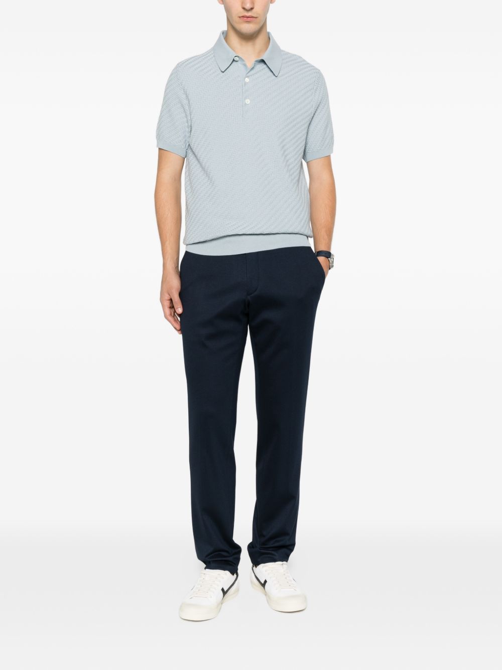 Brioni Men Cotton And Cashmere Polo Shirt BRIONI