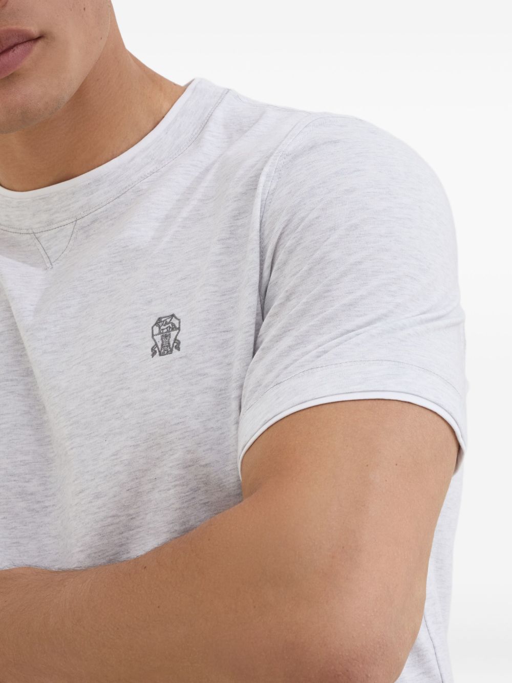Brunello Cucinelli Men Logo Cotton T-Shirt BRUNELLO CUCINELLI
