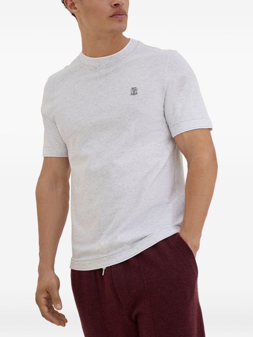 Brunello Cucinelli Men Logo Cotton T-Shirt BRUNELLO CUCINELLI