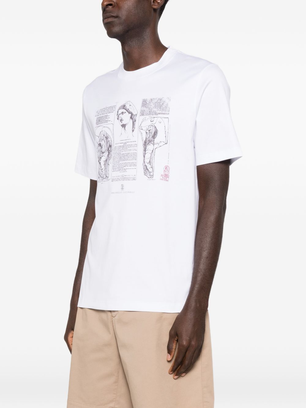 Brunello Cucinelli Men Printed Cotton T-Shirt BRUNELLO CUCINELLI