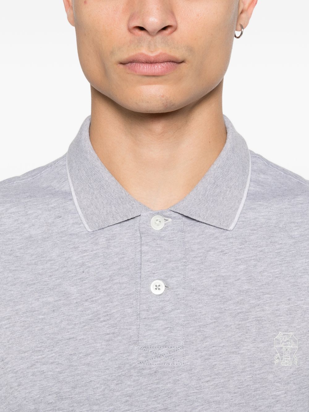 Brunello Cucinelli Men Logo Cotton Polo Shirt BRUNELLO CUCINELLI