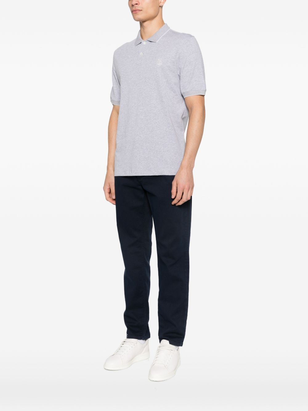 Brunello Cucinelli Men Logo Cotton Polo Shirt BRUNELLO CUCINELLI