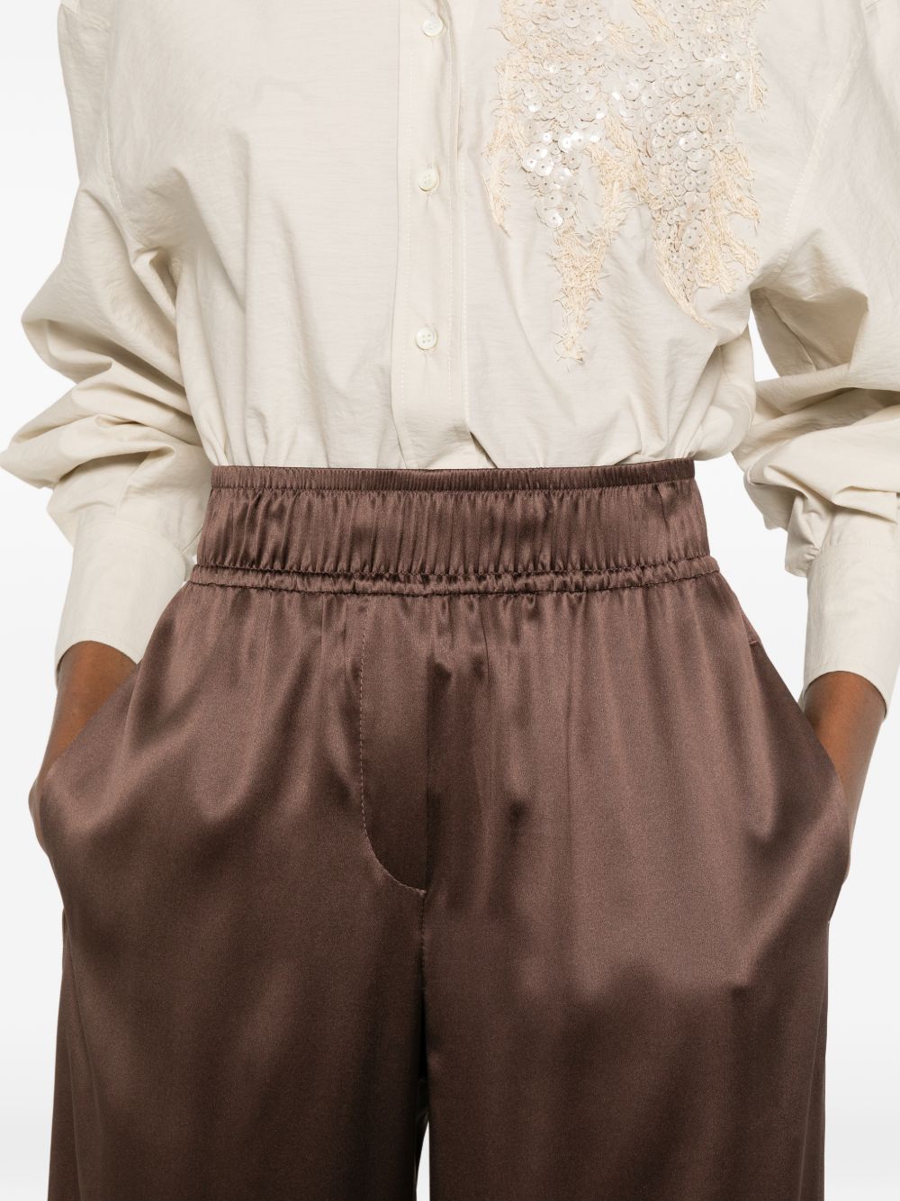 Brunello Cucinelli Women Silk Trousers BRUNELLO CUCINELLI