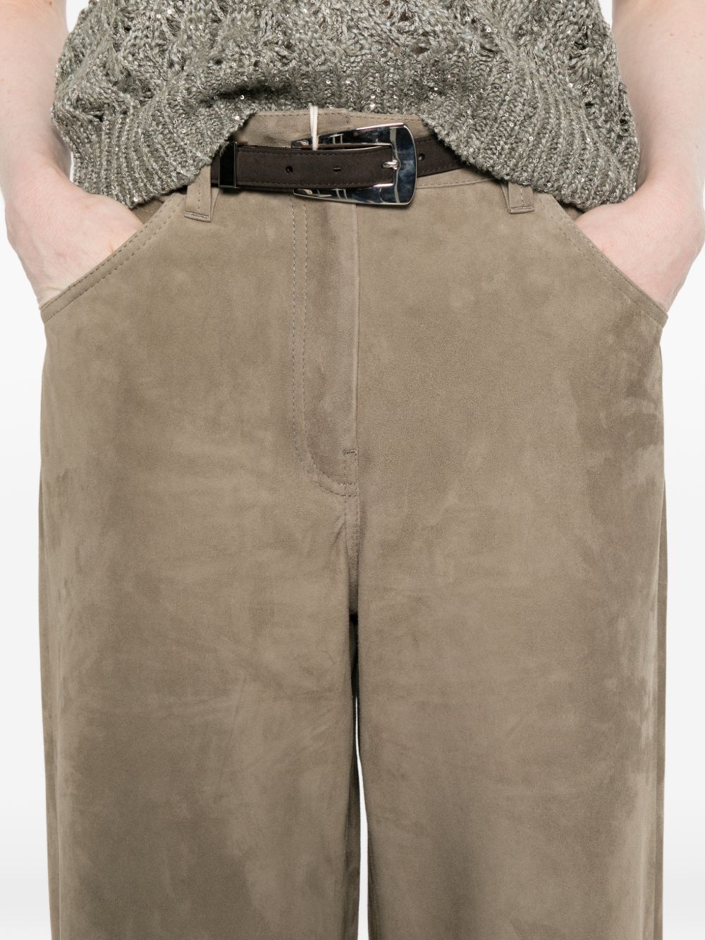 Brunello Cucinelli Women Leather Trousers BRUNELLO CUCINELLI