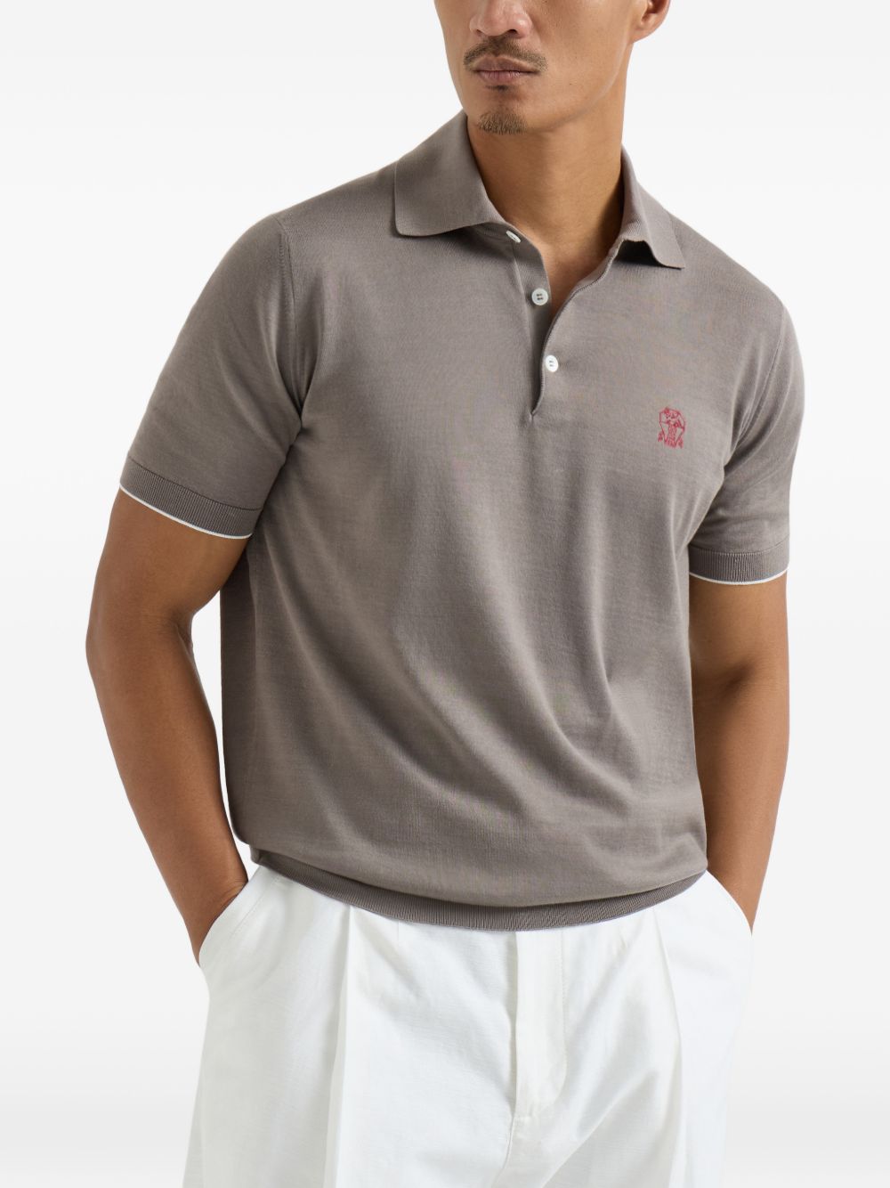 Brunello Cucinelli Men Logo Cotton Polo Shirt BRUNELLO CUCINELLI