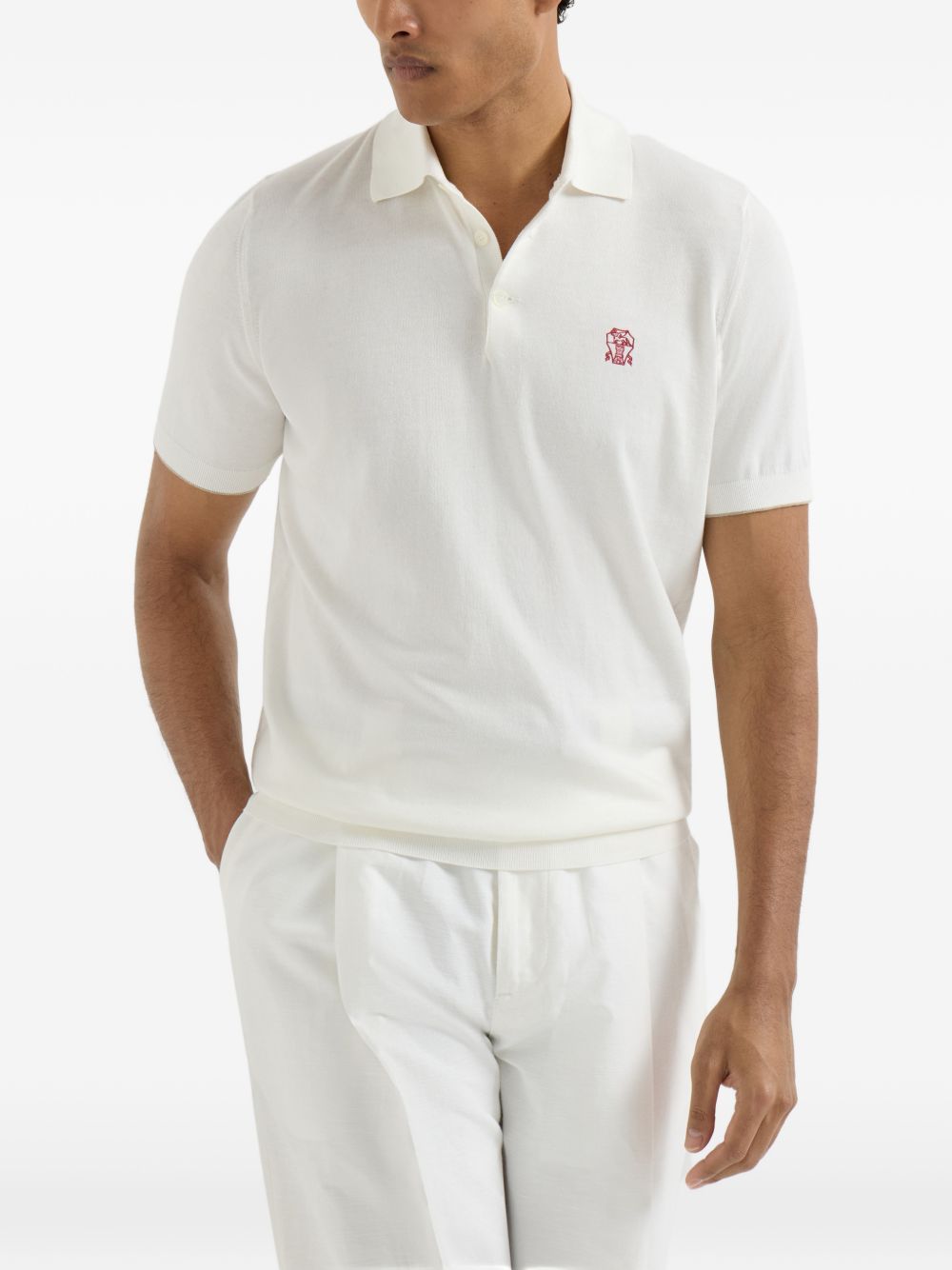 Brunello Cucinelli Men Logo Cotton Polo Shirt BRUNELLO CUCINELLI